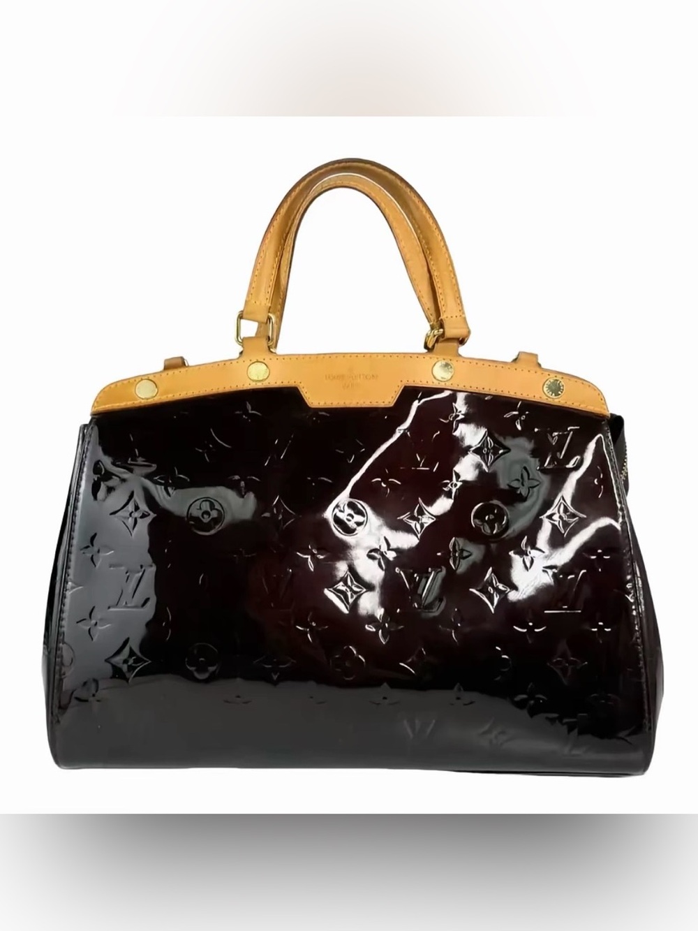 Louis Vuitton Vernis MM Brea Monogram Top Handle Bag w/ Crossbody Strap